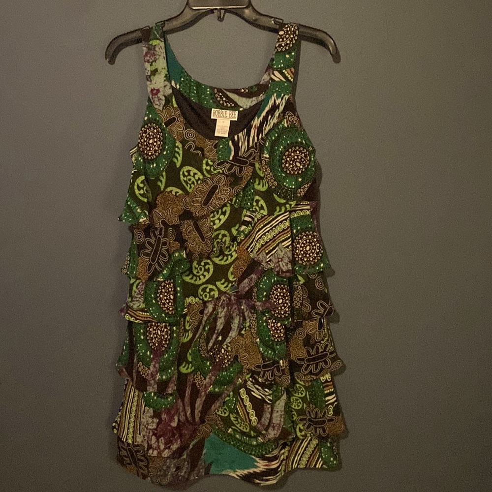 Green dress with Patterns